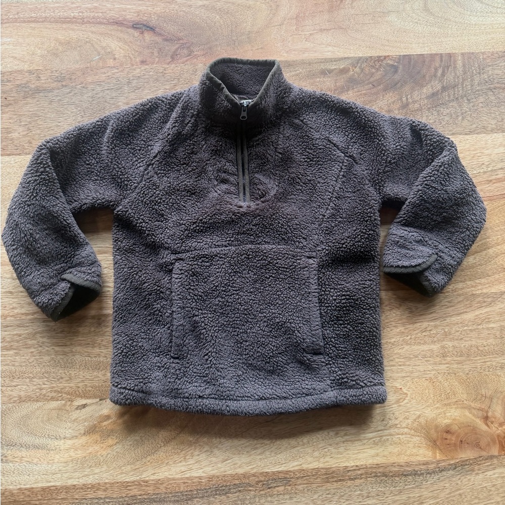 LANDS END Kids Toddler Brown Fleece Quarter Zip 4T
